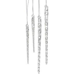 3.5-5.5 Inch Clear Glass Icicle Ornament Set of 24 Pieces